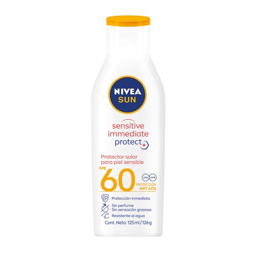 Bloqueador Nivea Sun Protector Sens Spf60 Frasco X 125 Ml Bdf