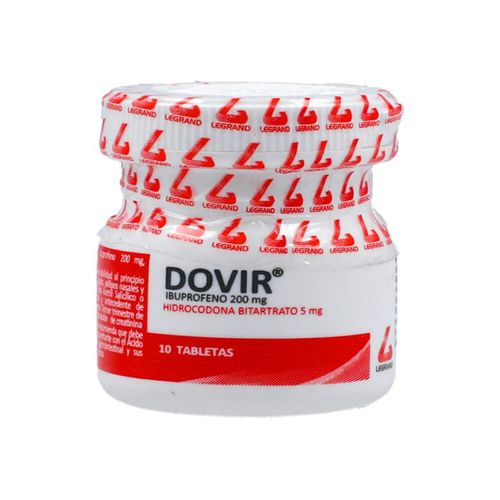 Dovir Hidrocodona Bitartrato Ibuprofeno 200 Mg/5 Mg Caja X 10 Tabletas Legran