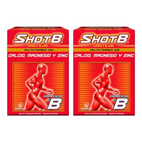 Shot B Multivitaminico 2 Caja X Xs 30 Cápsulas Precio Especial Genomma