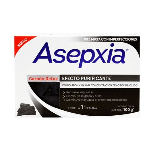 Jabón Asepxia Barra Carbón 100 Gr Genomma