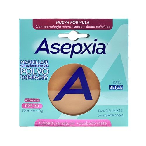 Polvo Compacto Asepxia Beige Medio Caja X 10 Gr Nueva Form Genomma