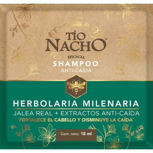 Shampoo Tío Nacho Herbolaria Milenaria Tira 10 Sachets 18 Ml Genomma
