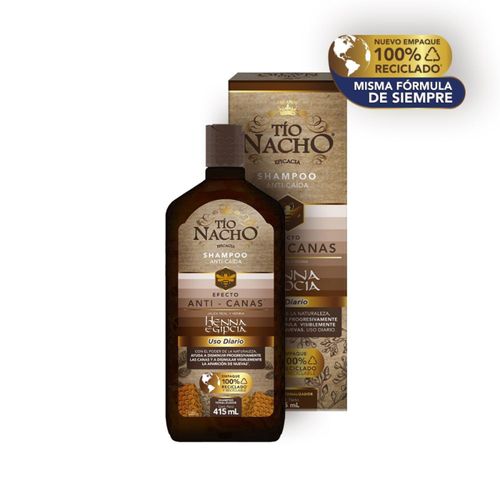 Shampoo Tío Nacho Anti-Canas Henna 415 Ml Genomma