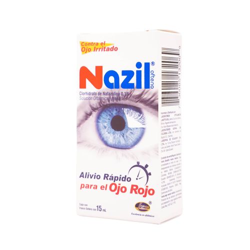 Nazil Ofteno Nafazolina Clorhidrato 1 Mg/Ml Solución Oftálmica Frasco X 15 Ml Sophia