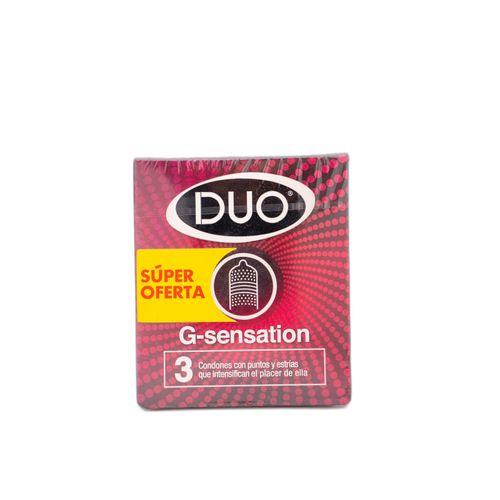 Preservativos Duo G Sensation Caja X 3 Unidades Bdf