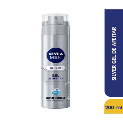 Gel Afeitar Nivea Silver Protector Frasco X 200 Ml Bdf
