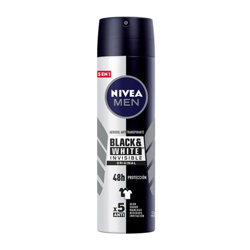 Desodorante Nivea Aerosol Black White Hombre Frasco X 150 Ml Bdf