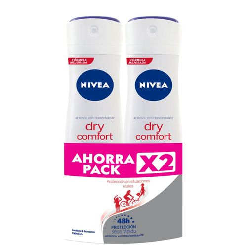 Desodorante Nivea Aerosol Dry Mujer Ahorro 20% 2 Frascos X 150 Ml Bdf