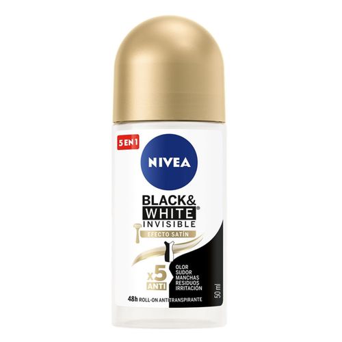Desodorante Nivea Roll On Invisible For Black White Frasco X 50 Ml Bdf