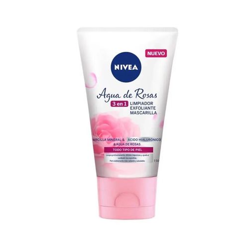 Limpiador Facial Agua De Rosas Nivea Scrub 3 En 1 Bdf