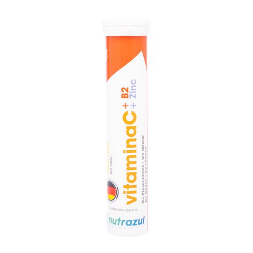 Vitamina C + Zinc + B2 Nutrazul Tubo X 20 Tabletas Efervescente Pharmaris