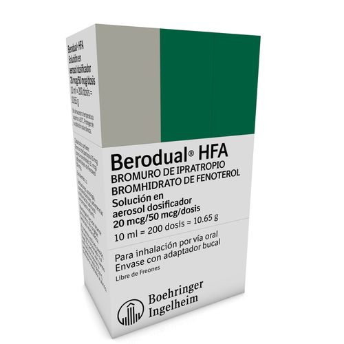 Berodual Hfa Solución En Aerosol 0.020Mg/0.050 Mg Frasco X 10 Ml Boehringer