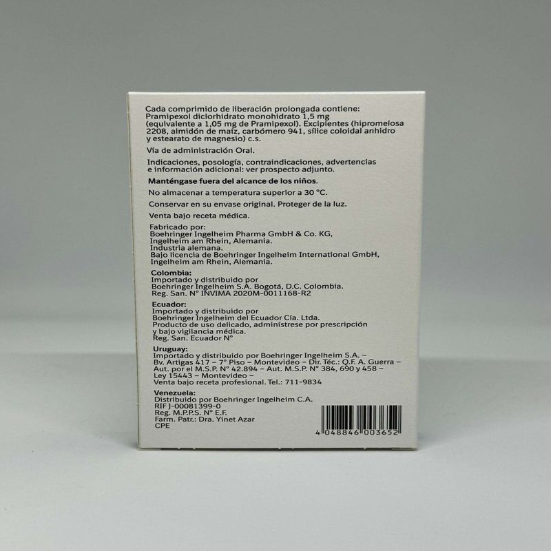 Mirapex Er Pramipexol 1.5Mg Caja 10 Comprimidos
