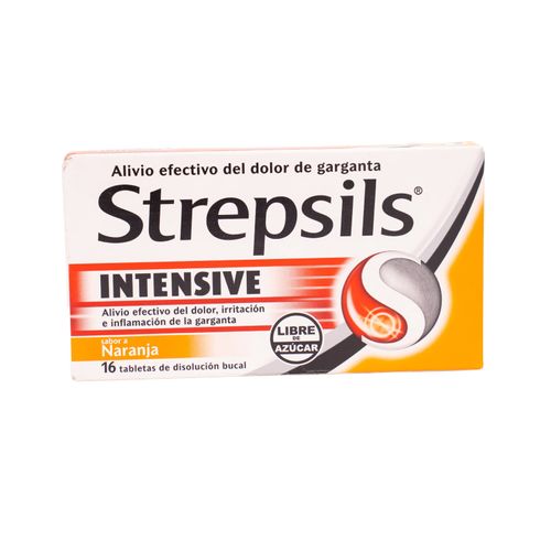 Strepsils Intensive Naranja Suggar Free Flurbiprofeno Caja X 16 Tabletas Health