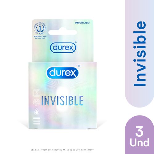 Preservativo Durex Invisible Caja X 3 Unidades Rb Health