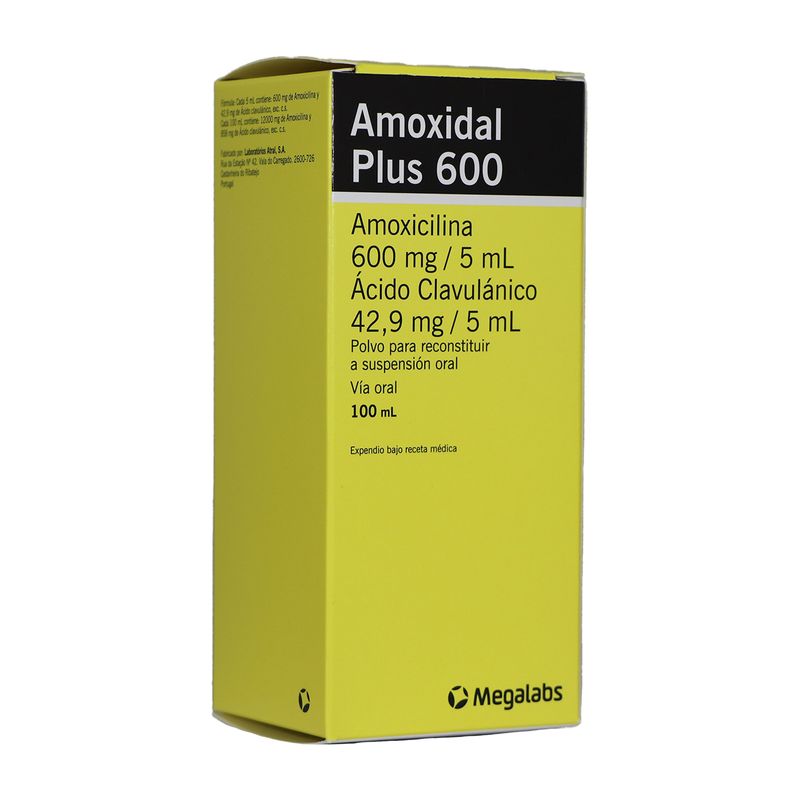 Amoxidal Plus 600 Polvo 100 Ml Polvo Megalabs