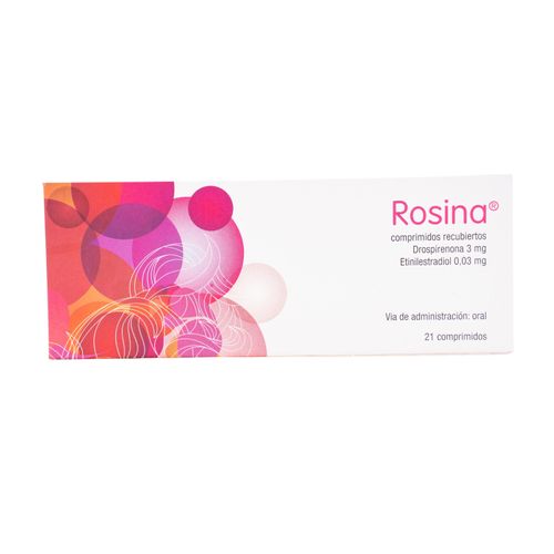 Rosina Drospirenona Etinilestradiol 3 Mg/0.03 Caja X 21 Comprimidos Gedeon