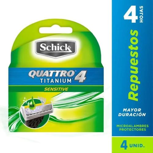 Repuesto Máquina De Afeitar Schick Quattro Titanium Sensitive