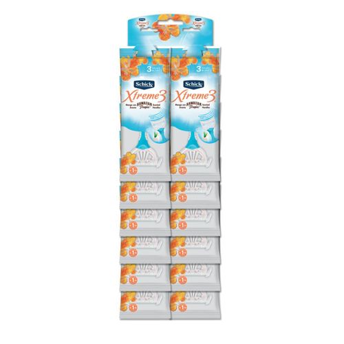 Máquina De Afeitar Schick Xtreme 3 Hawaiian Display X 12 Unidades Edgewell