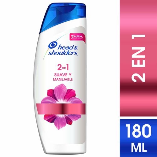 Shampoo Head & Shoulders 2 En 1 Suave Manejable Frasco X 180 Ml P&G