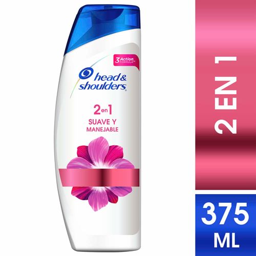 Shampoo Head & Shoulders 2 En 1 Suave Manejable Frasco X 375 Ml P&G