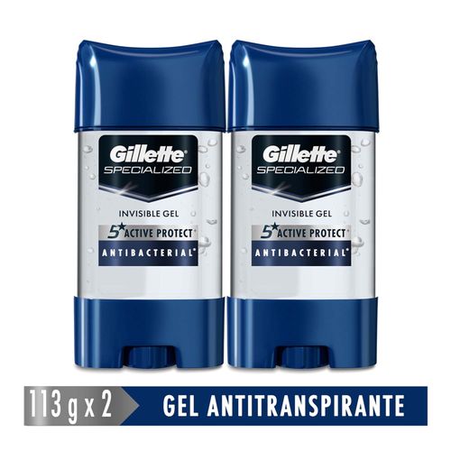 Desodorante Gillette Aplicador Antibacterial Gel Tubo X 113 Gr 2 Unidades P&G