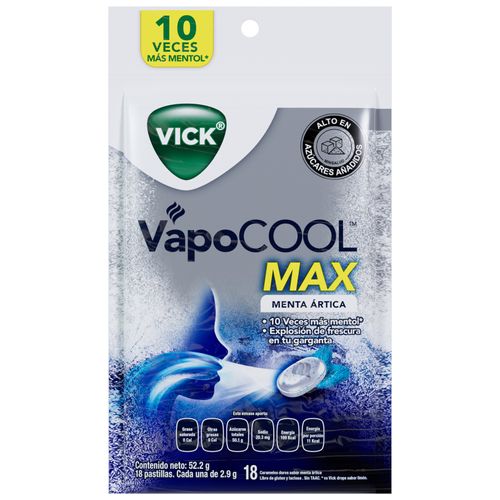 Pastillas Vick Vapocool Menta Artica 18 Und Procter
