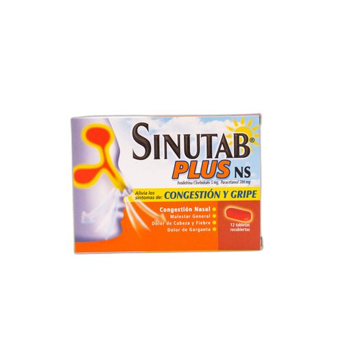 Sinutab Plus Nf Acetaminofén 500Mg Fenilefrina 5 Mg Caja X 12 Tabletas Johnson