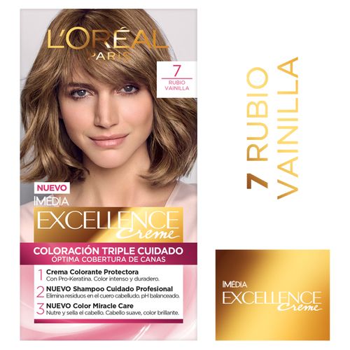 Tinte Excellence Tono 7 Rubio Medio 1 Tubo X Loreal