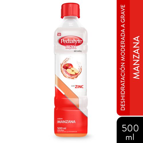 Pedialyte Suero Oral 60 Zinc Manzana Frasco X 500 Ml Abbott