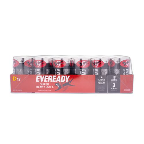 Pila Corriente Eveready Grande Tarjeta X 12 Unidades