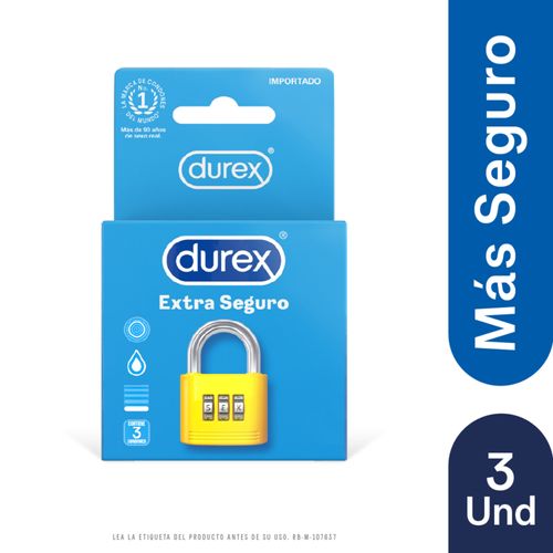 Preservativo Durex Extra Seguro Caja X 3 Rb Health