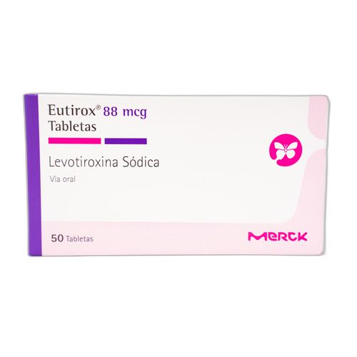 Eutirox Levotiroxina Sódica 88 Mcg Caja X 50 Tabletas Merck