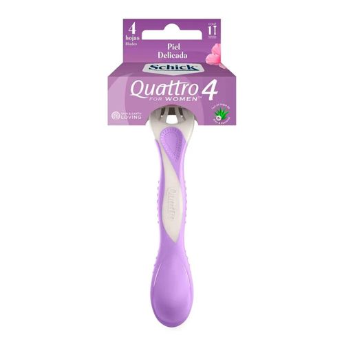 Máquina Afeitar Schick Quattro For Women Piel Delicada Display X 10 Und Edgewell