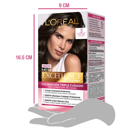 Tinte Excellence Tono 3 Castano Oscuro 1 Tubo X Loreal