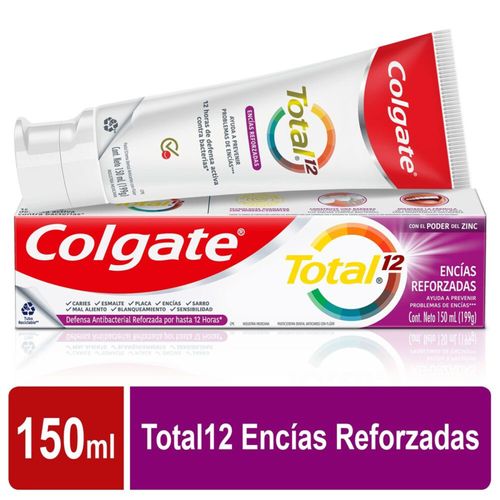 Crema Dental Colgate Total 12 Encias Reforzadas Tubo X 150 Ml