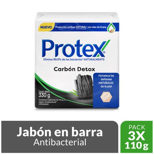Jabón Protex Carbón Detox 110 Gr 3 Unidades Jabón Colgate