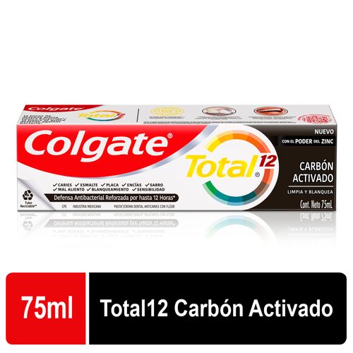 Crema Dental Colgate Total Carbón Tubo X 75Ml