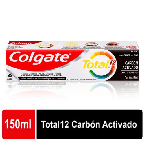 Crema Dental Colgate Total 12 Charcol Tubo X 150 Ml