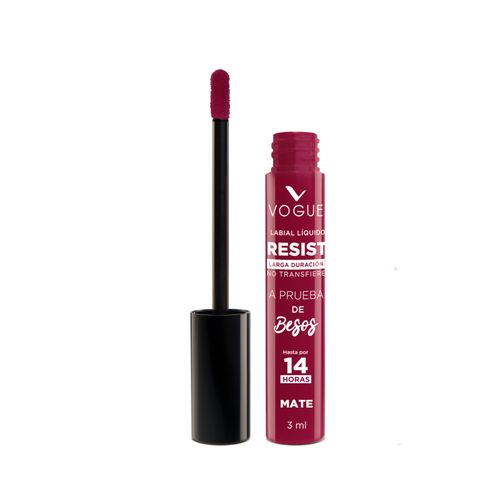 Labial Líquido Vogue Resist Prueba De Besos Tono Valiente 3 Ml