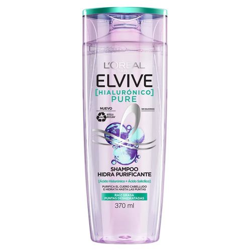 Shampoo Elvive Hialurónico Pure Frasco X 370 Ml Loreal