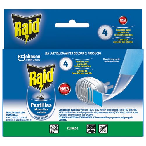 Insecticida Raid Eléctrico + 4 Pastillas Es Sc Johnson