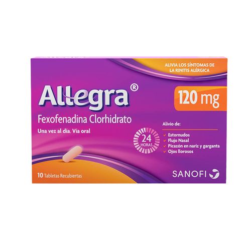 Allegra Fexofenadina 120 Mg Caja X 10 Comprimidos Opella