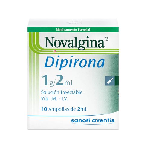 Novalgina Dipirona Sódica 1 Gr /2Ml Caja X 10 Ampollas Solución Inyectable Opella