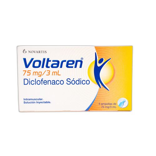 Voltaren Diclofenaco Sódico 75 Mg/3 Ml Caja X 5 Ampollas Novartis