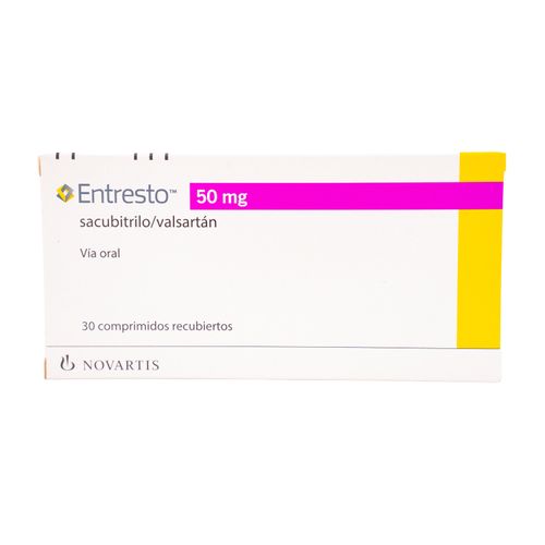 Entresto Valsartan Comprimidos 50 Mg Caja X 30 Tabletas Novartis