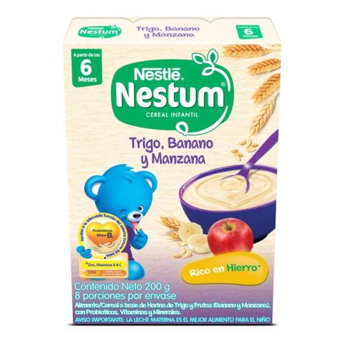 Cereal Nestum De Trigo Manzana Y Banano X 200 Gr