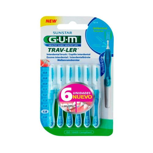 Cepillo Interdental Viajero Mediano Conico 1.6 Mm 6 Unidades Gum
