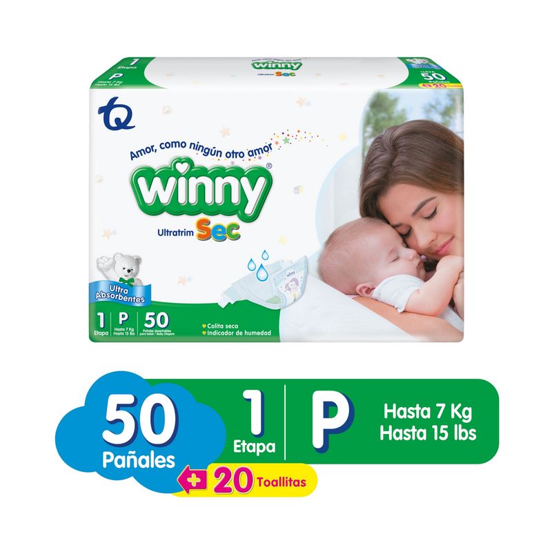 Winny Sec E1 50 Unidades + Toallas Aloe