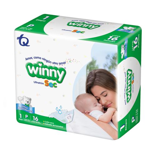 Pañal Winny Ultra Sec Etapa 1 Paca X 16 Unidades Tecnoquímicas